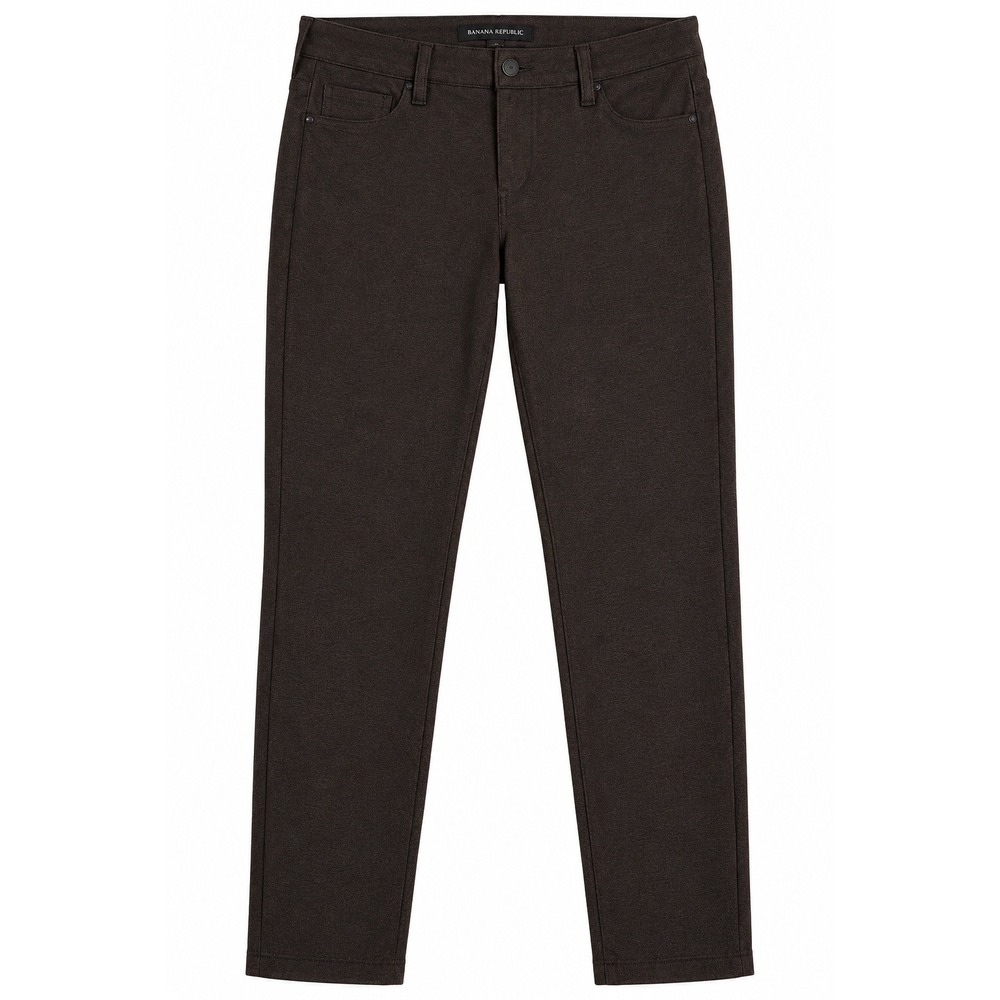 Liverpool Petite 10/30 Dark Brown Textured Stretch Trousers Pants Five Pocket